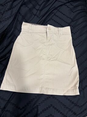Old Navy Cream Mini Skirt with Front Button